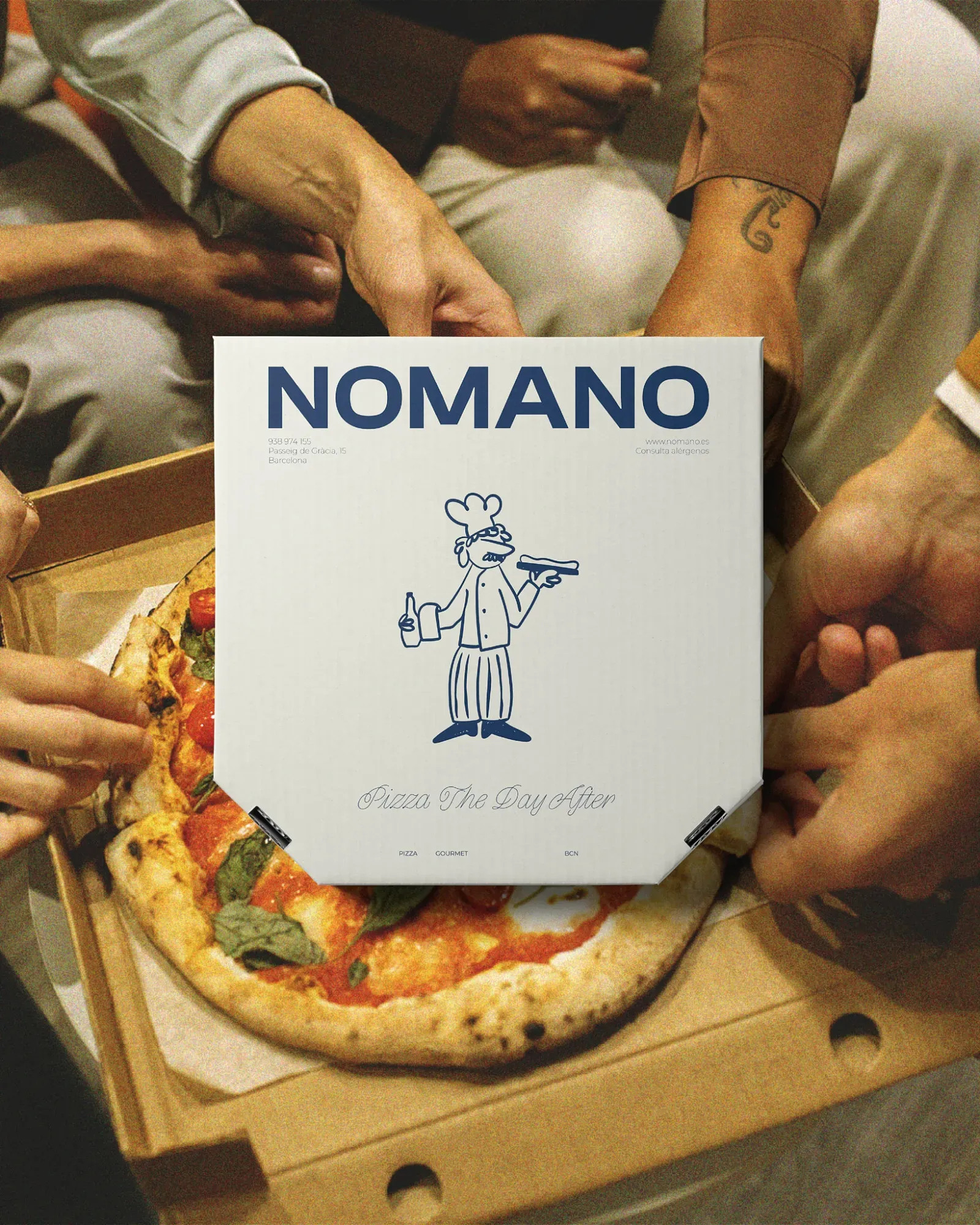 Diseño de packaging para box de pizza